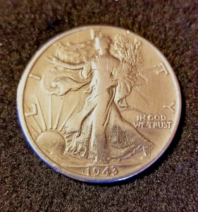 1943 P Silver WALKING LIBERTY Half Dollar multi errors Struck through Planchet - Picture 1 of 12