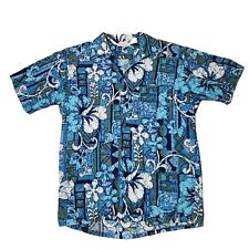 Vintage Barefoot In Paradise Shirt Mens Medium Hawaiian Print Made USA Topical