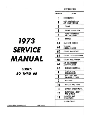 1973 GMC Mediana Tienda Manual 5000 6000 6500 Camión Servicio Base Libro para - Imagen 1 de 2