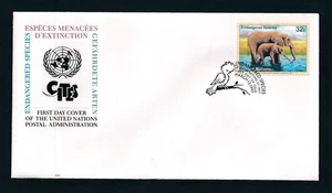 United Nations New York Bureau FDC Endangered Species African Elephant - Picture 1 of 1