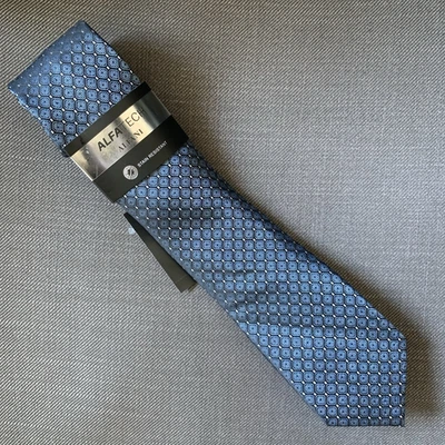 Alfani Men's Slim Neck Tie AlfaTech Morgan Mini Geometric Blue MSRP $55 - Image 1 of 3