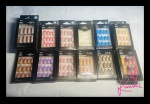 Bulk Lot x 16 Packs Press On Nails, Coffin/ Almond/ Stiletto, Various Colours + - Picture 1 of 15