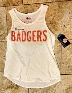 Camiseta sin mangas para mujer Wisconsin Badgers blanca roja Power Hitter Carl Banks 4her GRANDE nueva con etiquetas - Imagen 1 de 8
