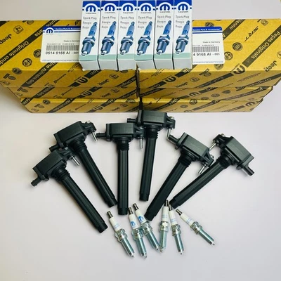 6 sets Ignition Coils and Spark Plugs For Jeep Grand Cherokee V6 3.6L UF648 - Image 1 of 4