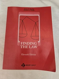 Finding The Law 11th Edition Berring Edinger West Group Law Lawyer Cases - Imagen 1 de 12