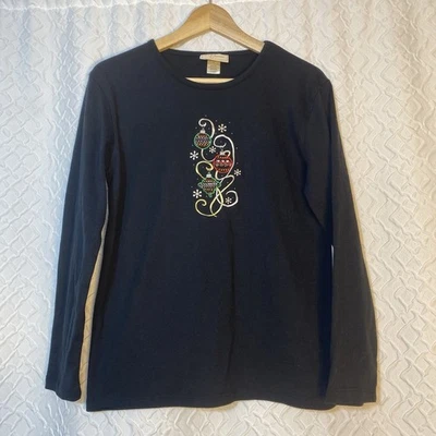 Top M C Ropa Deportiva Mujer XL Negro Manga Larga Adornos Bordados F6 Foto 1 de 4