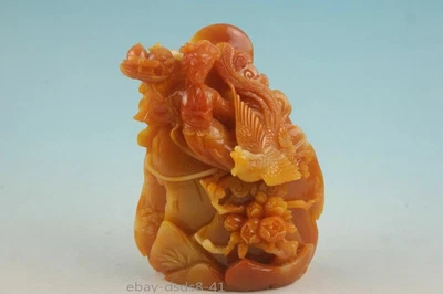 中国寿山石旧手工雕刻仙女雕像 — 第 1/4 张图片