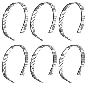 6Pcs Unisex Metal Hairbands with Teeth Comb Design - Stylish Headwear Accesso... - Picture 1 of 7