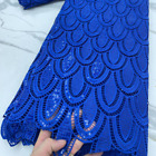 5yd Sequins African Lace Fabric Hollow Out Milk Silk Material Nigerian Dress