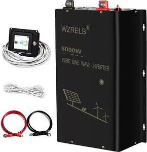 5000W Pure Sine Wave Split Phase Inverter 24V to 120V 240V Solar Wired Remote - Picture 1 of 7