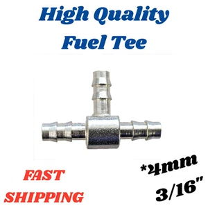Fuel Line Splitter fits 4mm, 3/16" line Adapater Tee works for gas diesel ect - Picture 1 of 2