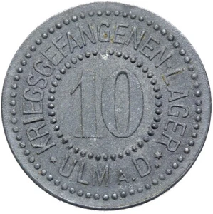 Ulm a. D. - KGL POW PRISONER OF WAR CAMP - 10 Pfennig - Zinc - WW1 - CONDITION! - Picture 1 of 2