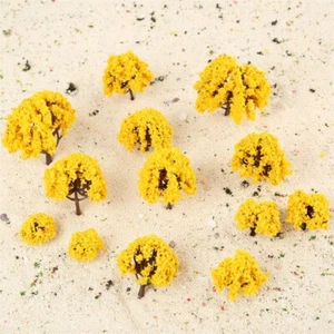 20pcs/set Orange Flowers Model Trees Railway Wargame Scene Layout 3/4/5/6/8cm - Picture 1 of 10