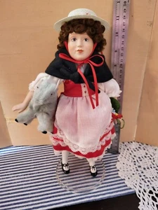 Danbury Mint "HEIDI" 11.5 in. Porcelain Storybook Doll w/Stand and goat - Picture 1 of 4