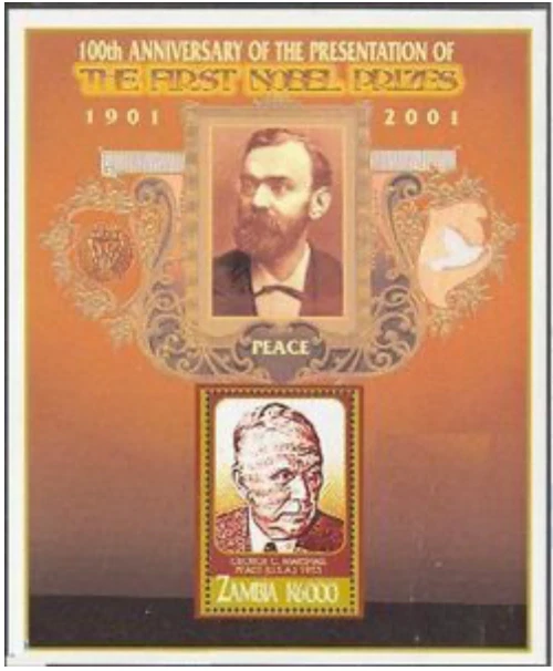 Zambia #SGMS870a MNH S/S 2002 George Marshall Peace [968] - Image 1 of 1
