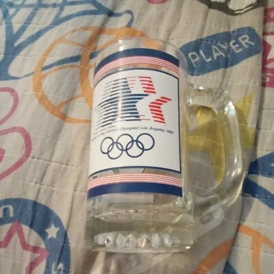 Vintage 1984 Los Angeles LA Olympics Games Sam the Olympic Eagle Mug Cup Glass - Image 1 of 4