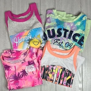 Girls tops, lot of 4. Justice Tanks & T-shirt size 12/14Plus - Picture 1 of 9