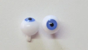 Ojos Muñeca Antigua Azul Azur 18mm Boca de Cristal Soplado para Antique Doll - Picture 1 of 2