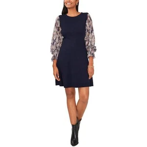 Nuevo Vestido MSK Para Mujer Clásico Azul Marino Dos Tonos Rodilla Talla XL - Imagen 1 de 2