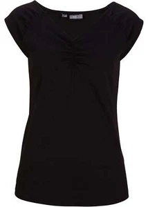 Shirttop mit V-Ausschnitt Gr. 36/38 Schwarz Damenshirt Top Bluse Tunika Neu - Imagen 1 de 1