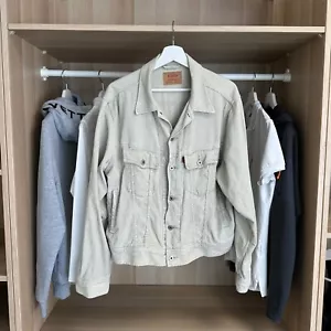 G-Star Jeans Mens Corduroy Jacket Size L Cream Cord Retro USA Cotton - Picture 1 of 6