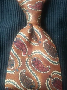 JOSEPH ABBOUD All Silk Tie Burnt Sienna Umber Classic Italy Made - Picture 1 of 8