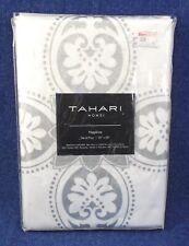 New listing
		Set 4 Tahari Home Cotton Blend Fabric Napkins White Silver Scroll 20x20" New
