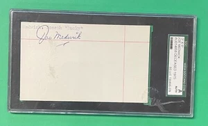 JOE MEDWICK AUTO AUTOGRAPH 3X5 INDEX CARD SGC AUTHENTIC DODGERS GIANTS - Picture 1 of 2