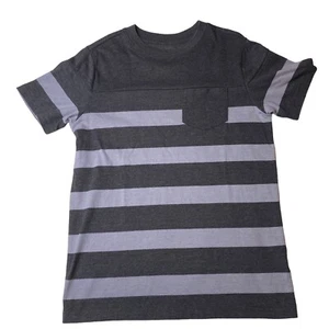 Cat and Jack Heather Grey Light Stripes Short Sleeve T Shirt Boys Youth M 8-10 - Picture 1 of 4