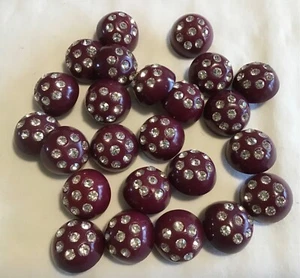 (24) Vintage Strass-WEIN-Schaft-KNÖPFE~0,75”-Nähen~Knopfliebhaber-Schmuckherstellung - Bild 1 von 3