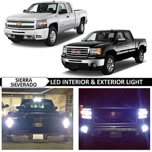 18x White Interior Exterior LED Light Package Kit for 2007-2013 Silverado Sierra - Picture 1 of 12
