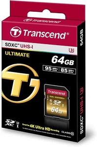 Transcend SDXC 64 GB Ultimate UHS-I Class 10 UHS-Class 3 Speicherkarte 64GB OVP - Bild 1 von 3