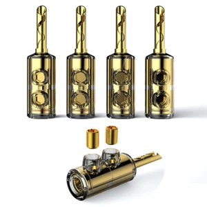 Enchufe conector banana BFA chapado en oro de 24 k 4 piezas para cable de altavoz AMP de audio HiFi - Imagen 1 de 9