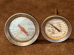 Vintage Meat Thermometer LOT Cooper Round Working Needs cleaning FREE SHIPPING - Picture 1 of 4
