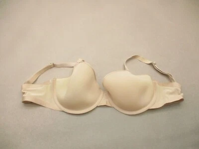 34G CUUP Womens Beige Lightly Lined Underwire Wide Strap Back Close Demi Bra 10D - Image 1 of 4