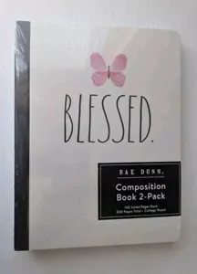 Rae Dunn Composition Book 2-Pack Soft Cover Notebooks 80 Pages Blessed Notes - Picture 1 of 3