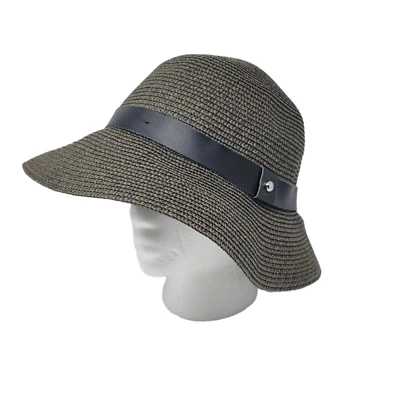 Magid Hats Wide Brim Paper Straw Shapeable Floppy Sun Hat Neutral/Black One Sz  - Image 1 of 4