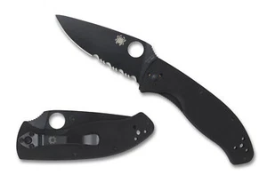 Spyderco Tenacious Knife C122GBBKPS Black Combo Edge Blade Black G-10 Handle - Picture 1 of 3