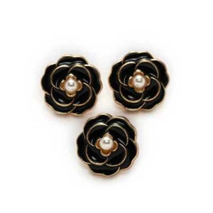 5pcs Retro Camellia Round Metal Button for Clothing Repair Sewing Handmade Decor - Picture 1 of 5