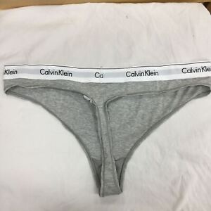 Calvin Klein Women's Modern Cotton Thong Panty, Grey Heather, 3X