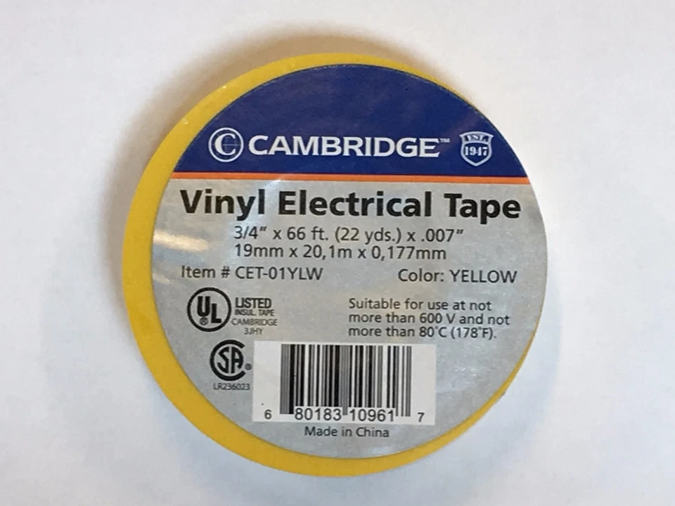 (10 pc) Electrical Tape 3/4" x 66' UL/CSA Several Colors - Image 1 of 2