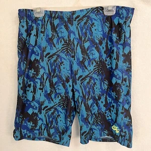 Nike SB Athletic Gym Basketball Shorts Sz L YOUTH 12-13 Blue Tropical Adjustable - Picture 1 of 10