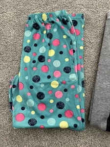 NEW GIRLS CIRCO SIZE XL PAJAMA PANTS PJs LOUNGE PAJAMAS - AQUA WITH POLKA DOTS - Picture 1 of 4