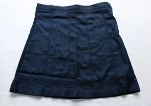 Lands' End Girl's Top of Knee Box Pleat Uniform Skirt AW5 Classic Navy Size 8 - Picture 1 of 3
