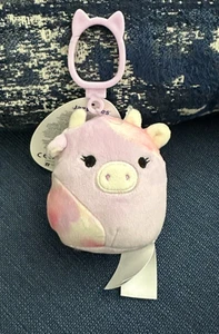 Squishmallows Original 3,5 Zoll Suri Sonnenuntergang Kuh Clip Schlüsselanhänger NEU MIT ETIKETT - Bild 1 von 2