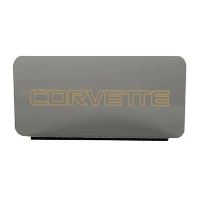 C4 Corvette Info Center Plate Gold Outline for 1984-1989 Corvette - Image 1 of 2
