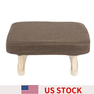 Taburete pequeño de madera marrón sofá reposapiés bajo asiento cambiador zapatos - Imagen 1 de 7
