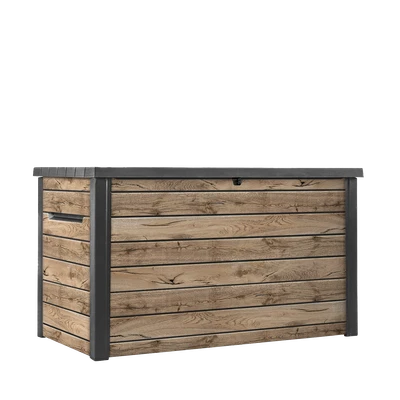 Keter Kissenbox Ontario 870 Liter Holzoptik Pinie Aufbewahrungsbox Gartenbox