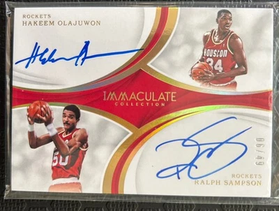 Autógrafo doble Hakeem Olajuwon Ralph Sampson Inmaculado/49 casi nuevo-como nuevo Foto 1 de 3