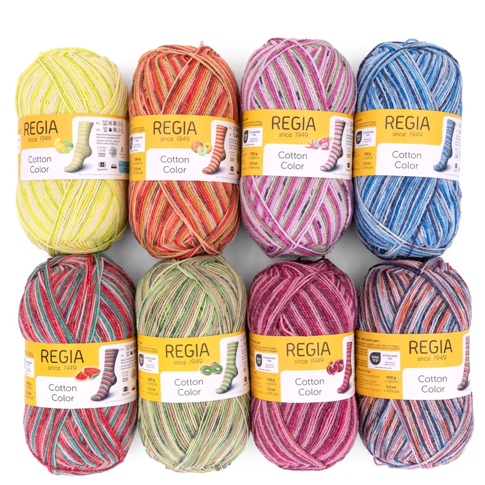 (79,50€/kg) 100g Regia COTTON COLOR 4-fach Sockenw. Baumwolle mit Stretchanteil - Bild 1 von 1